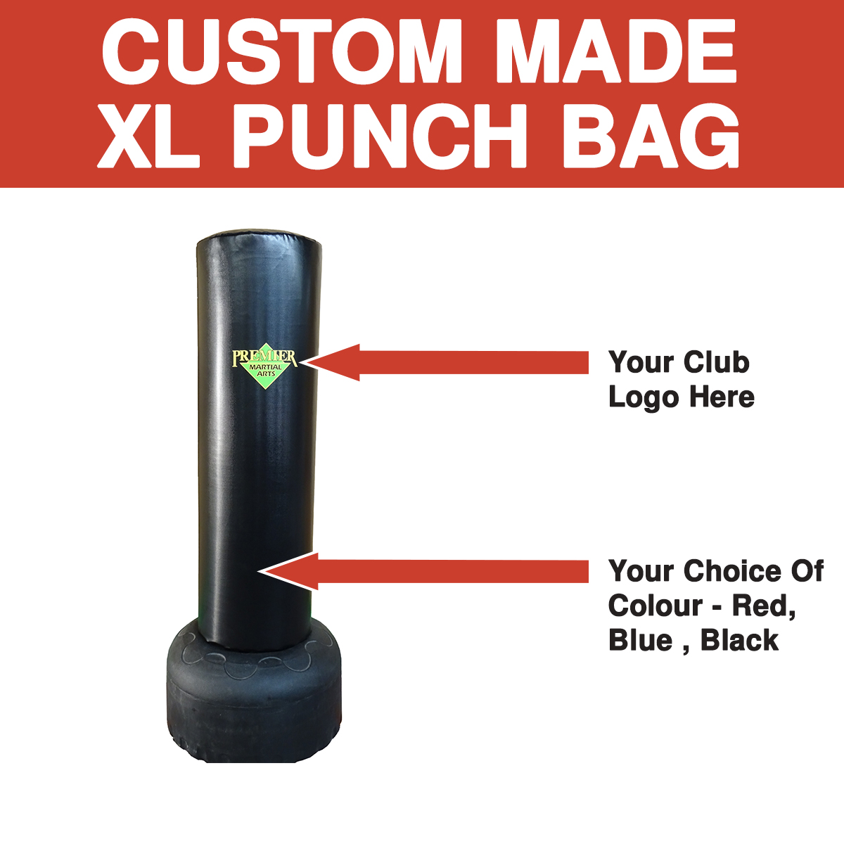 Custom Made XL Freestanding Punch Bag Black - Click Image to Close
